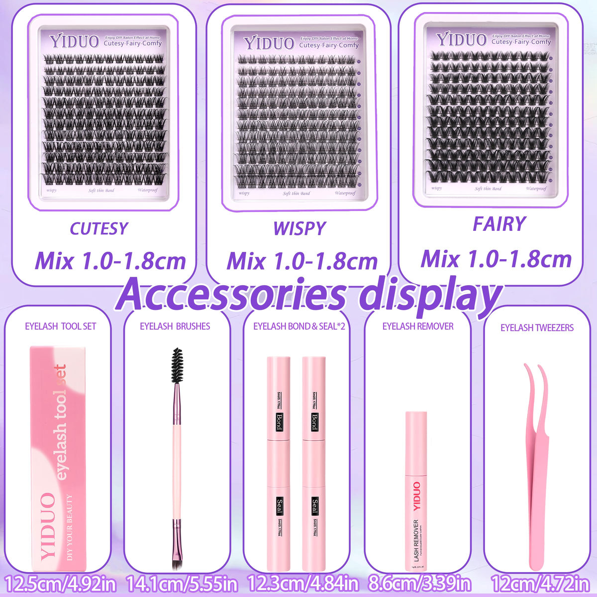 YIDUO Eyelash Tweezers and Dual Head Brush