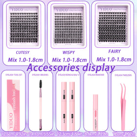 YIDUO Eyelash Tweezers and Dual Head Brush