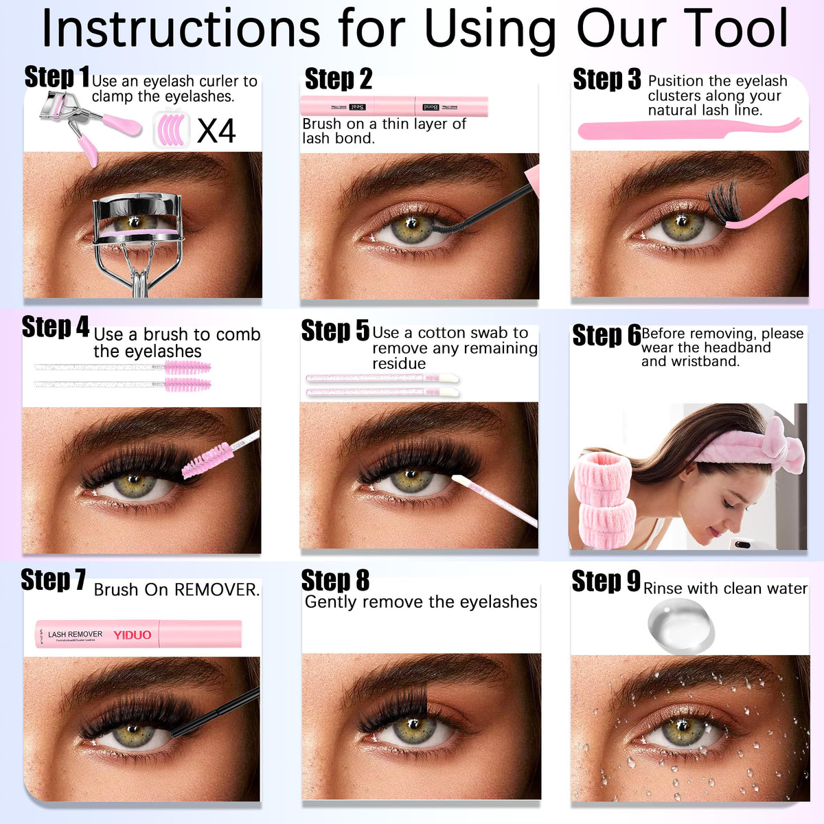 YIDUO eyelash tweezers for precise application
