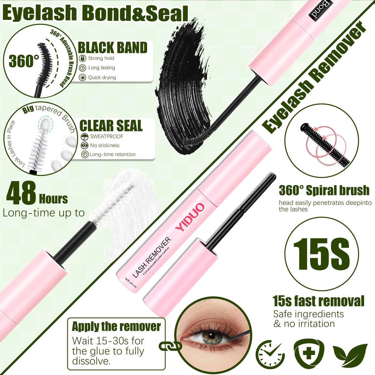 YIDUO lash applicator and cleaning brush