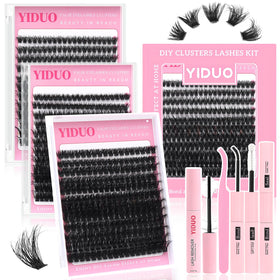 YIDUO Lash Cluster Kit 696 pcs with 60D 80D 100D lashes
