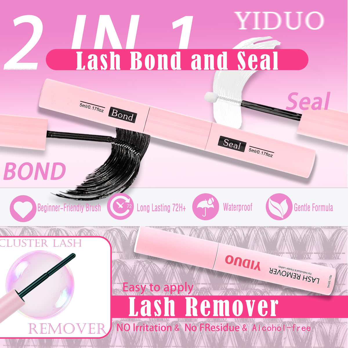 YIDUO Lash Clusters 100D style close-up