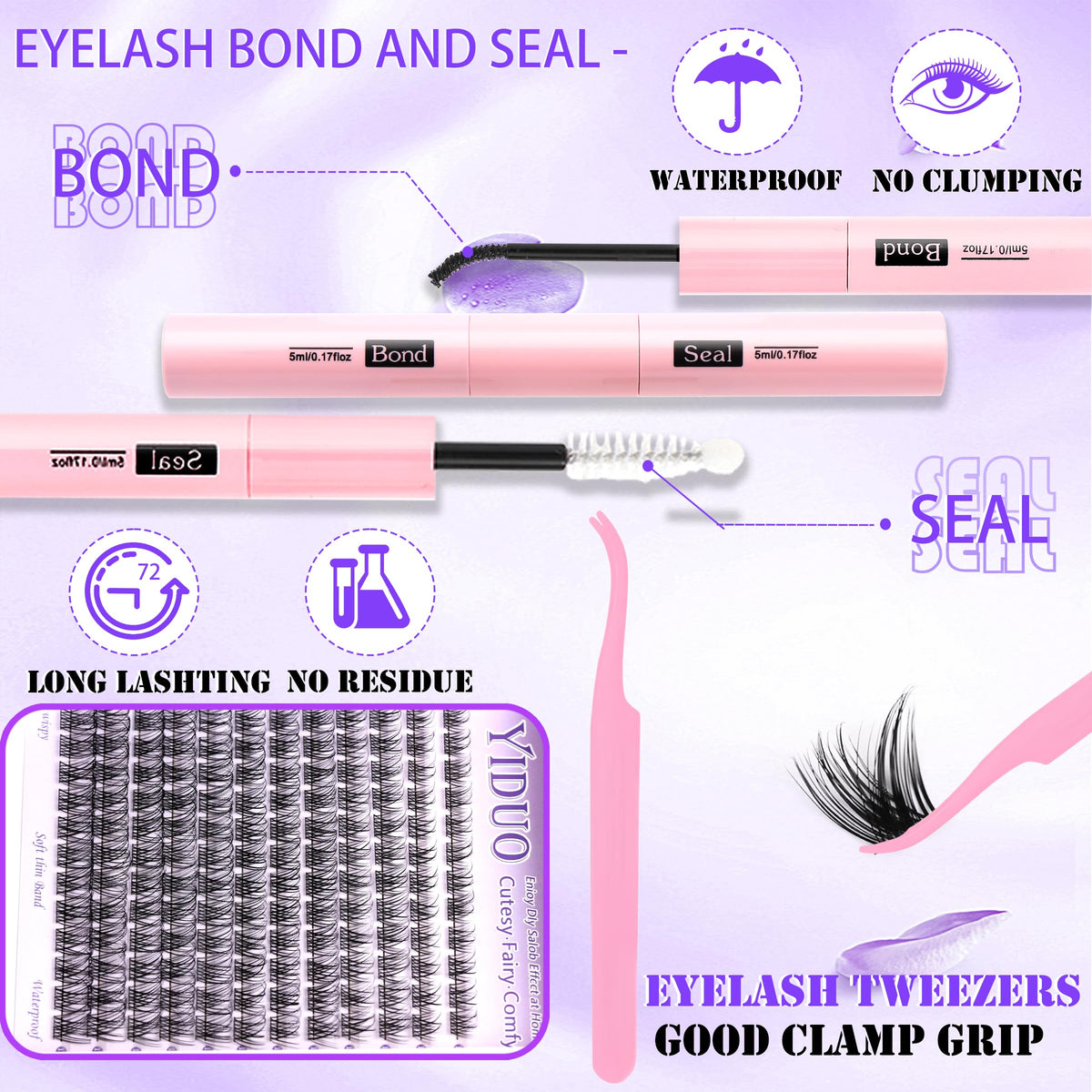 YIDUO lash clusters applied on model