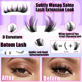 YIDUO lash clusters applied on model showcasing natural look