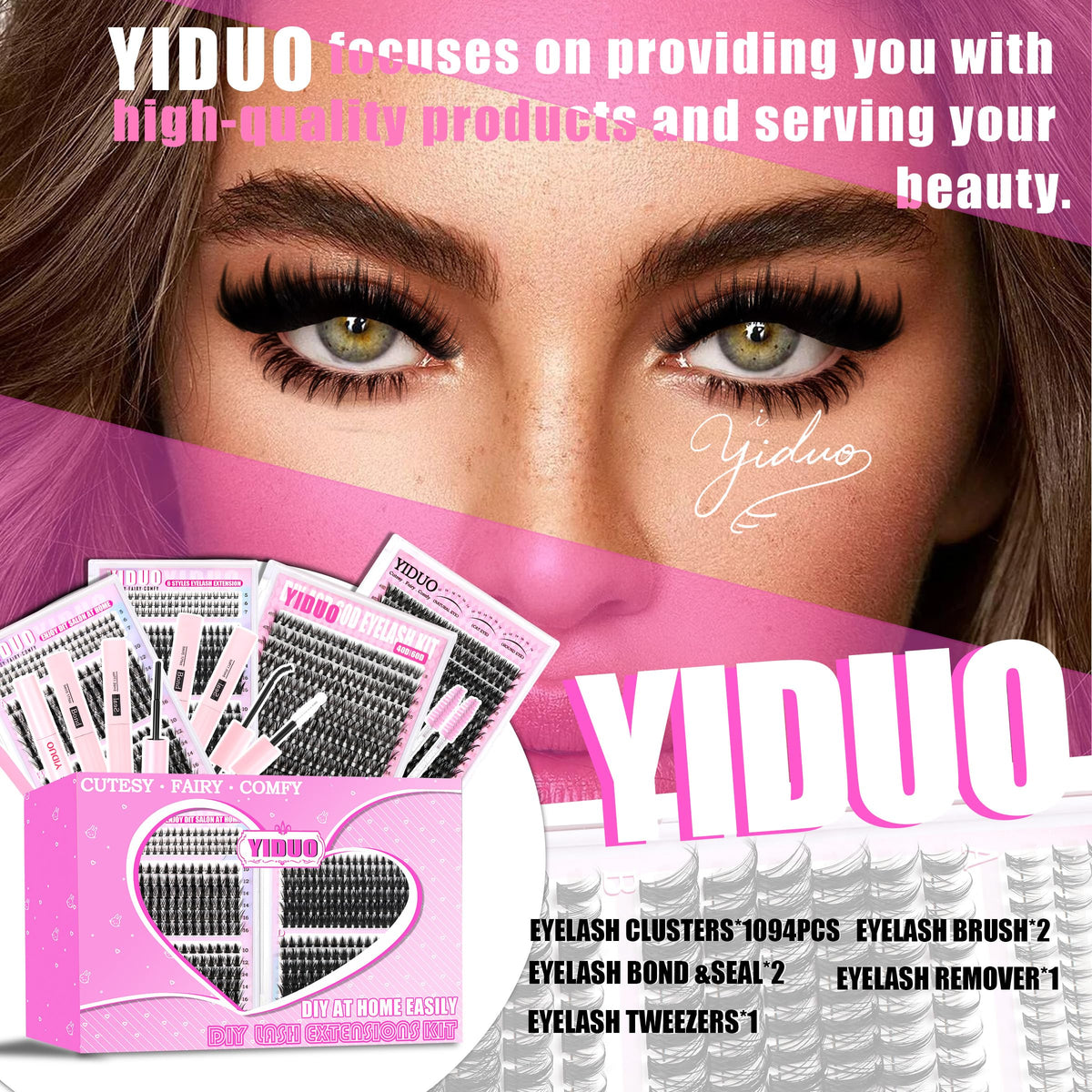YIDUO lash clusters in various lengths and styles
