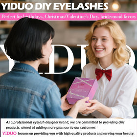 YIDUO lash clusters in various styles on display