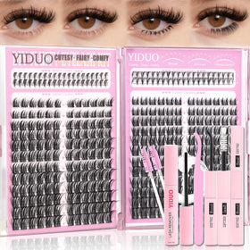 YIDUO Lash Clusters Kit 368pcs spiky and manga lashes front view