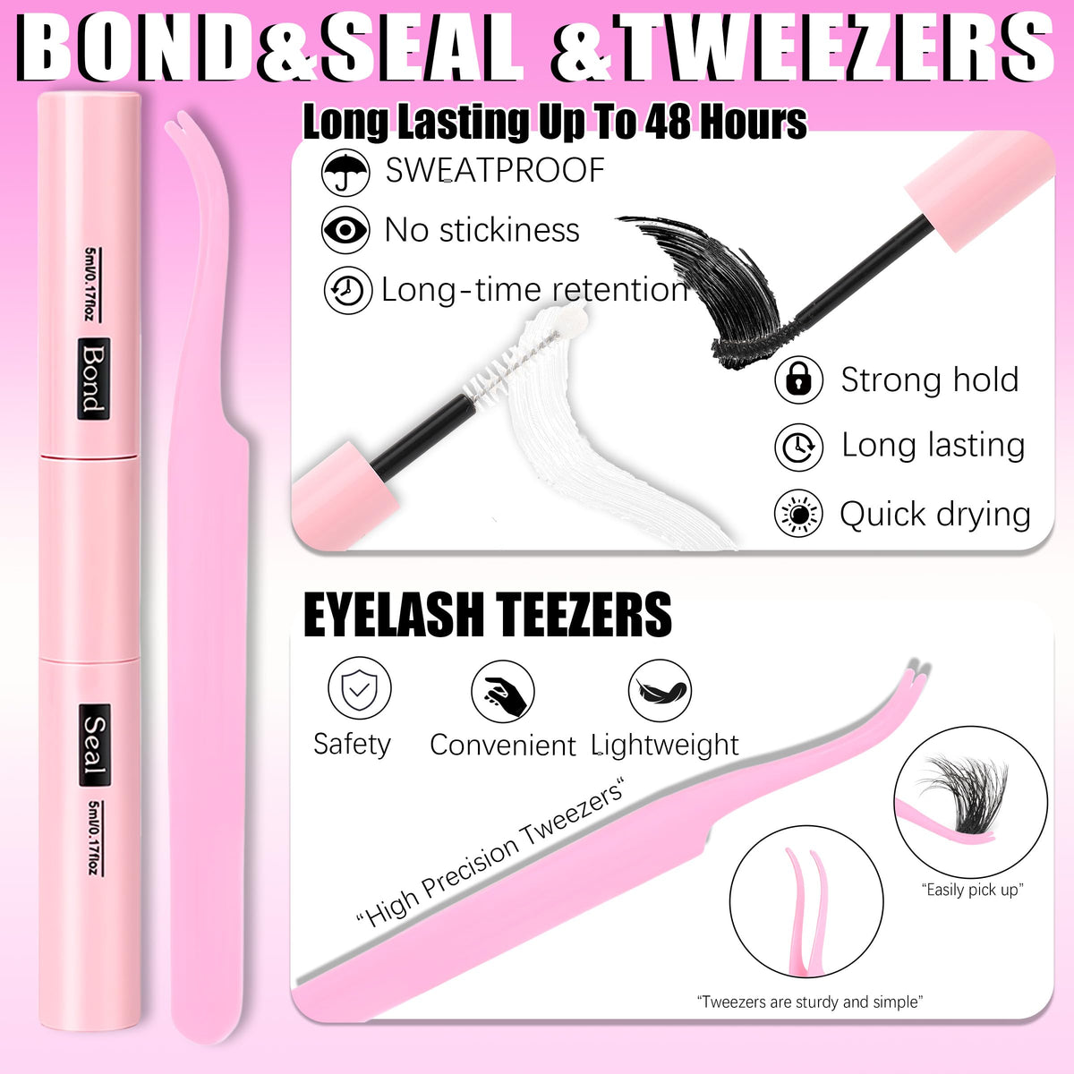 YIDUO Lash Clusters Kit components including tweezers and removers
