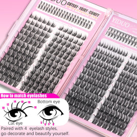 YIDUO Lash Clusters Kit contents including bond, seal, and tweezers