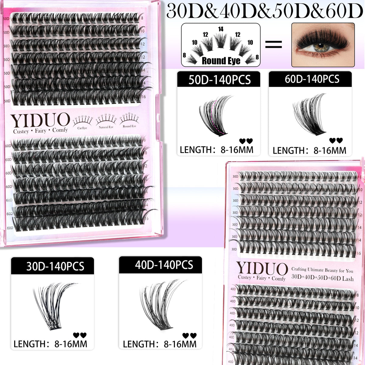 YIDUO Lash Clusters Kit packaging front view