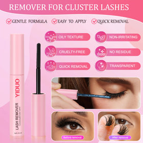 YIDUO Lash Clusters Kit showing different lash lengths