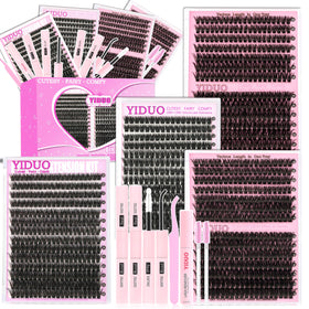 YIDUO Lash Clusters Kit with 60D, 80D, 100D, and 150D lashes