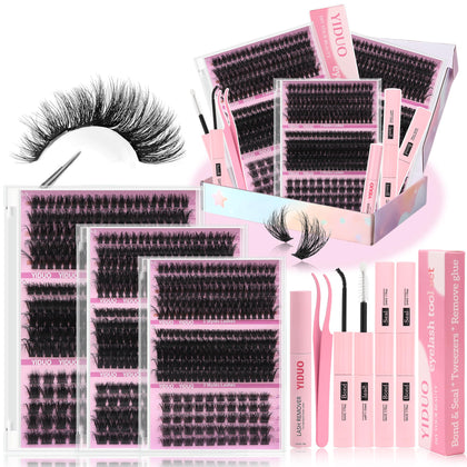 YIDUO Lash Clusters Kit with 770 pcs and accessories
