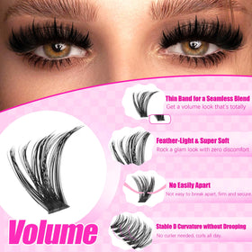 YIDUO Lash Clusters Kit with tweezers and lash brush