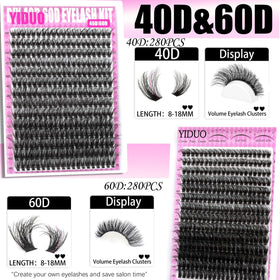 YIDUO lash clusters laid out for easy selection