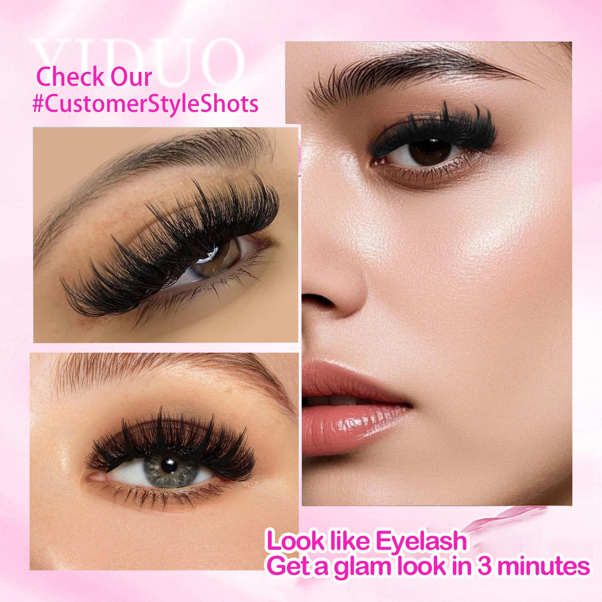 YIDUO Lashes Clusters 280Pcs close-up of spiky lashes