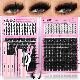 YIDUO Lashes Clusters Kit front view with various lash styles