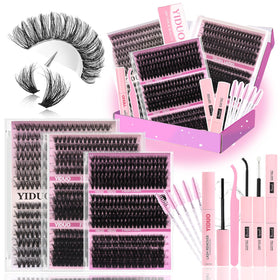 YIDUO Lashes Clusters Kit packaging with 835 pcs lashes