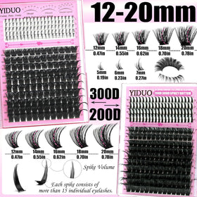 YIDUO Lashes Clusters Kit packaging with lash styles