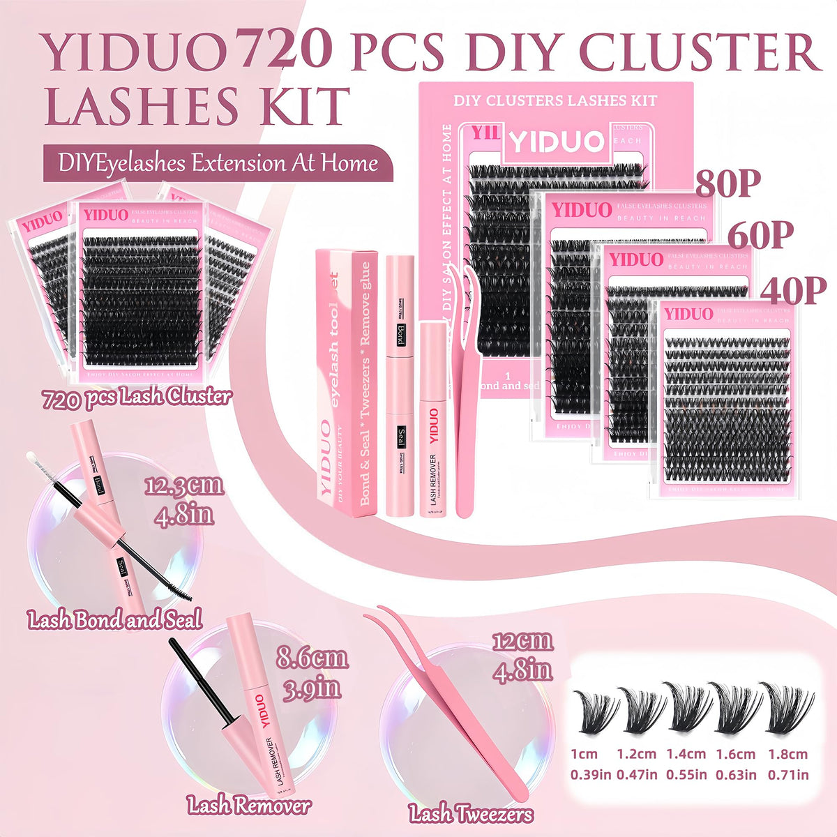 YIDUO Lashes Extensions Kit packaging front view