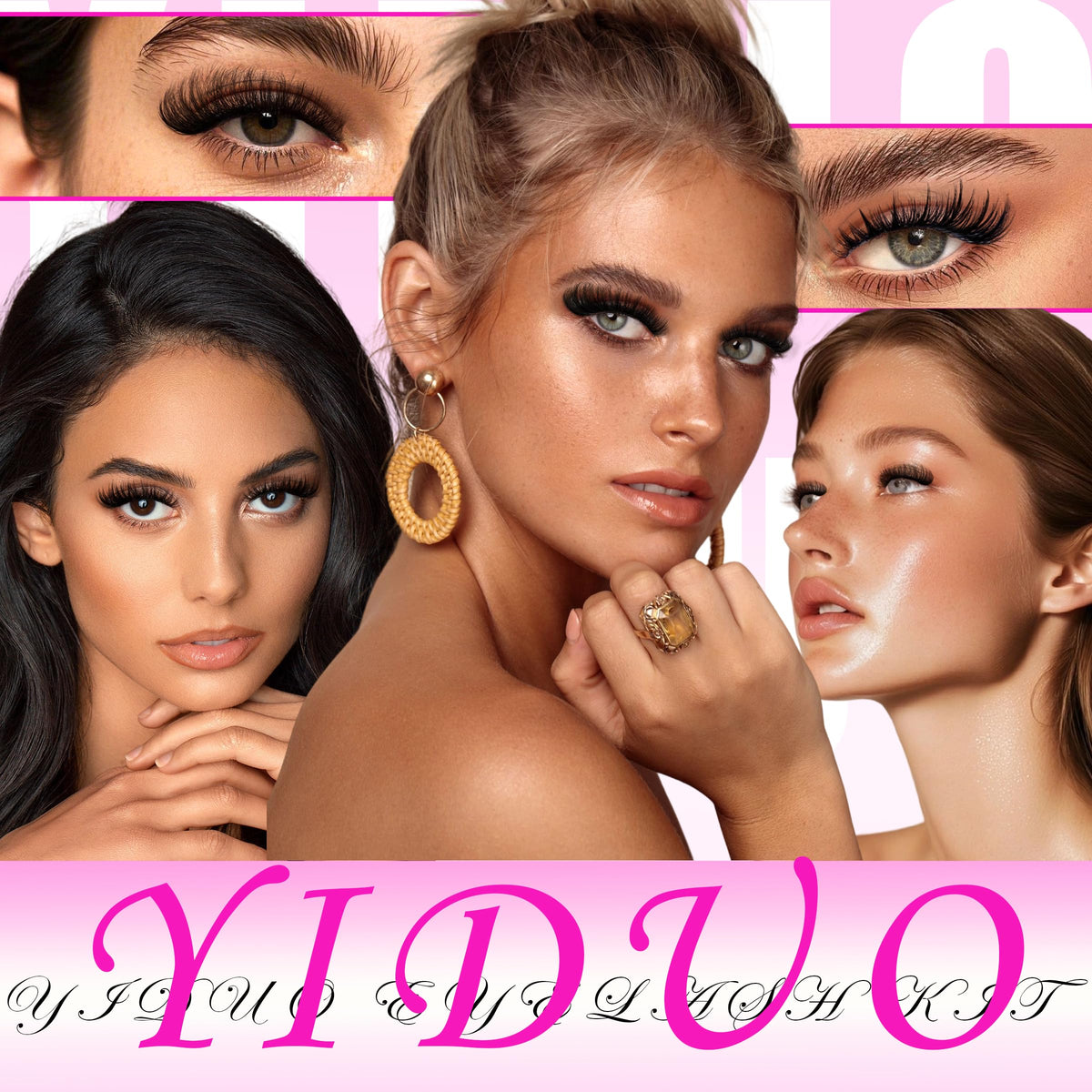 YIDUO makeup bag opened with lash tools