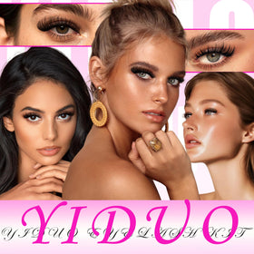 YIDUO makeup bag opened with lash tools