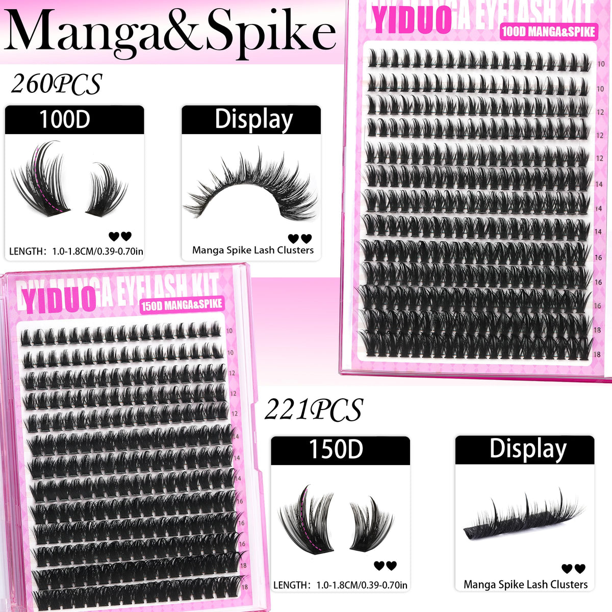 YIDUO Manga 100D and 150D spikes lashes