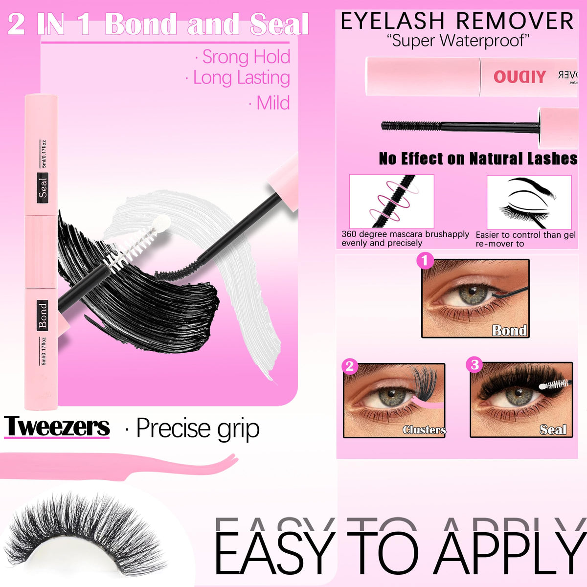 YIDUO Manga Lash Clusters Kit contents layout