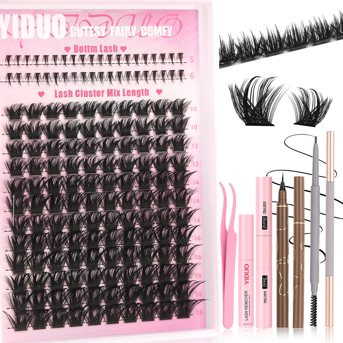 YIDUO Manga Lash Clusters Kit packaging front view