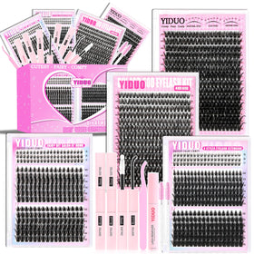YIDUO Manga Lash Clusters Kit with 1094 pieces and accessories