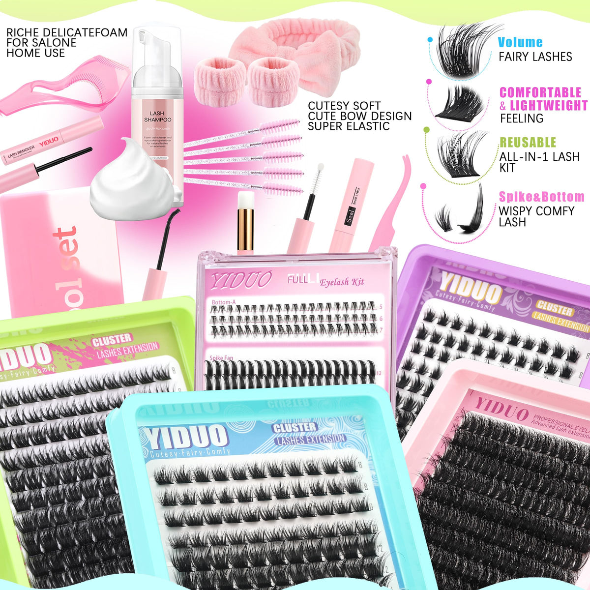 YIDUO Mega lash clusters close-up