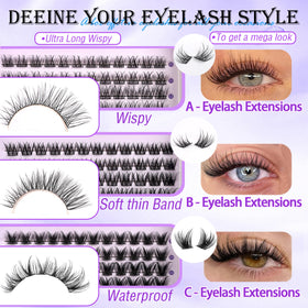 YIDUO Natural lash clusters close-up