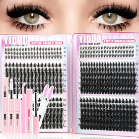 YIDUO Spikes Lash Clusters Kit 534Pcs with various styles