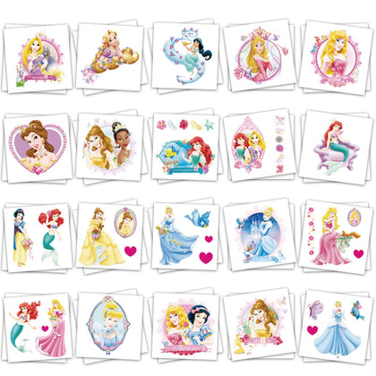 YINFENGKANHAI Cartoon Princess Temporary Tattoos 40 sheets pack front view