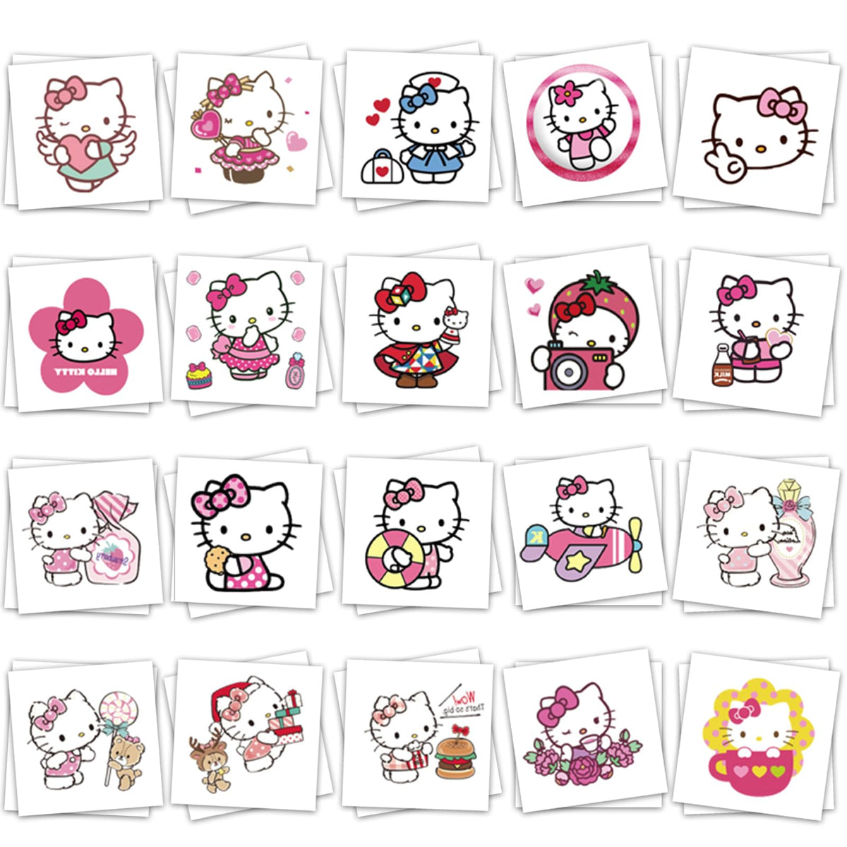 YINFENGKANHAI Hello Kitty temporary tattoos front view