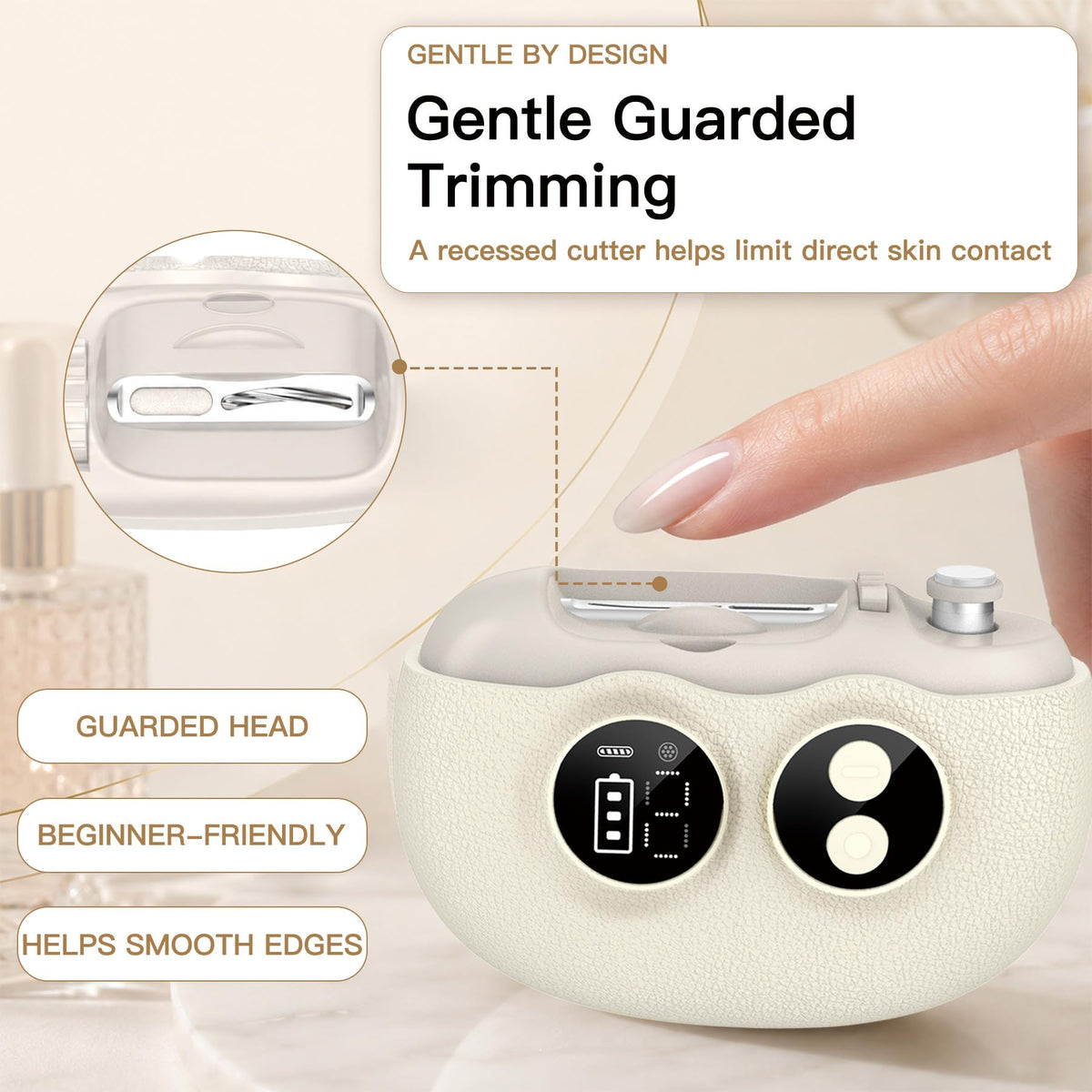 Yionkin Electric Nail Clipper built-in magnifier close-up
