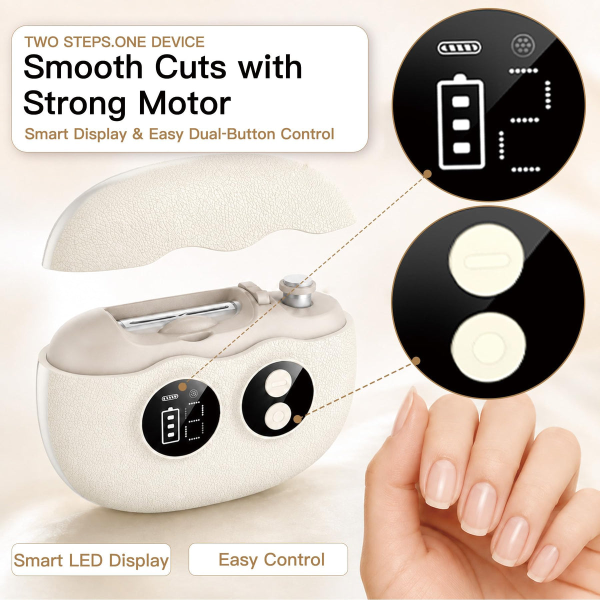 Yionkin Electric Nail Clipper dual polishing mode settings