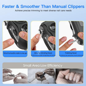 Yionkin Electric Nail Clipper showing built-in magnifier