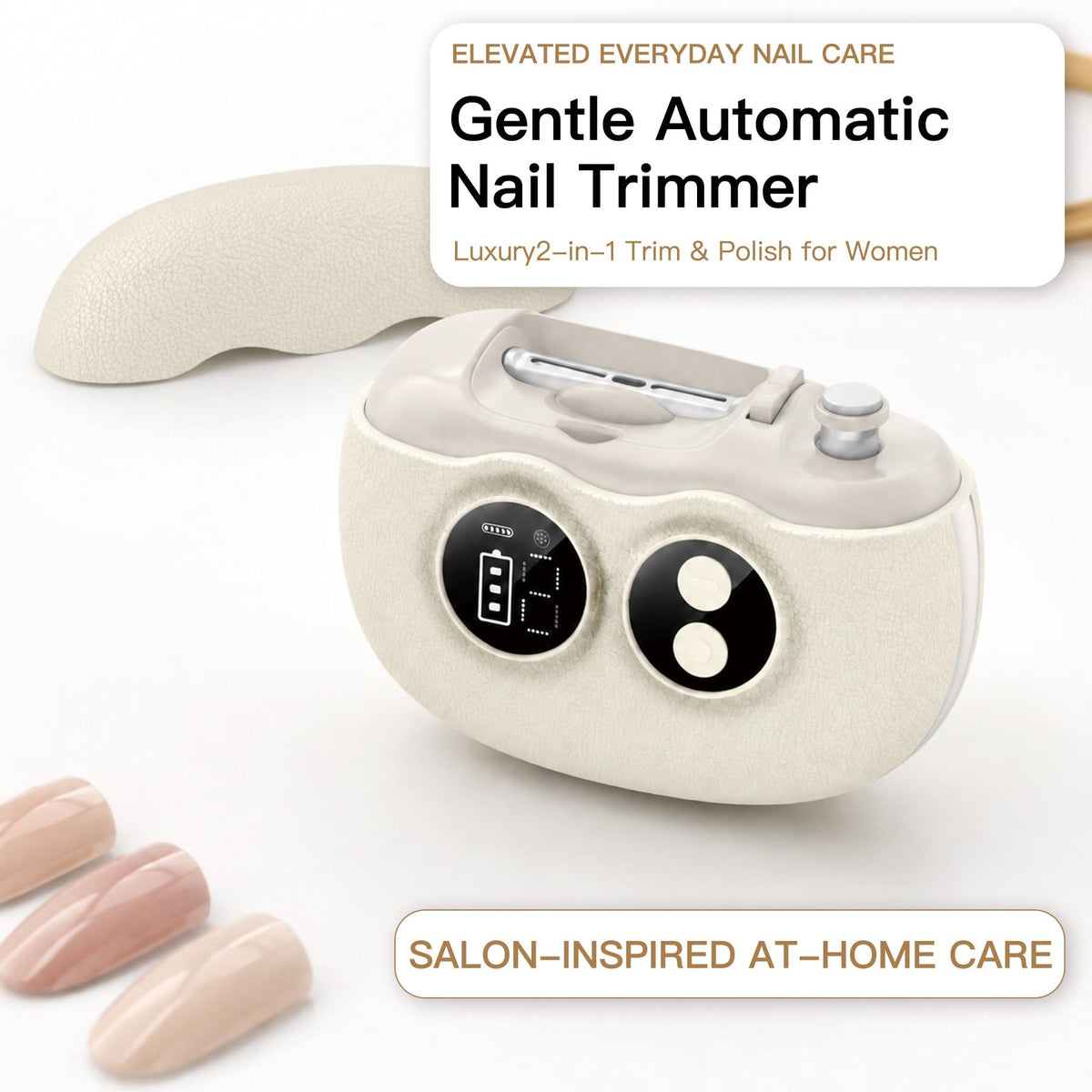 Yionkin Electric Nail Clipper showing interchangeable heads