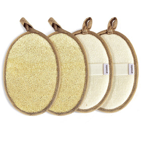 YIQINGJIE Natural Loofah Exfoliating Body Scrubber front view