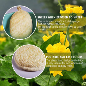 YIQINGJIE Natural Loofah Exfoliating Body Scrubber in warm water