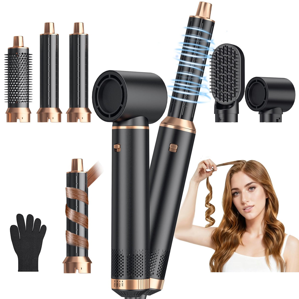 Yitrust 5 in 1 Blow Dryer Brush Set with attachments
