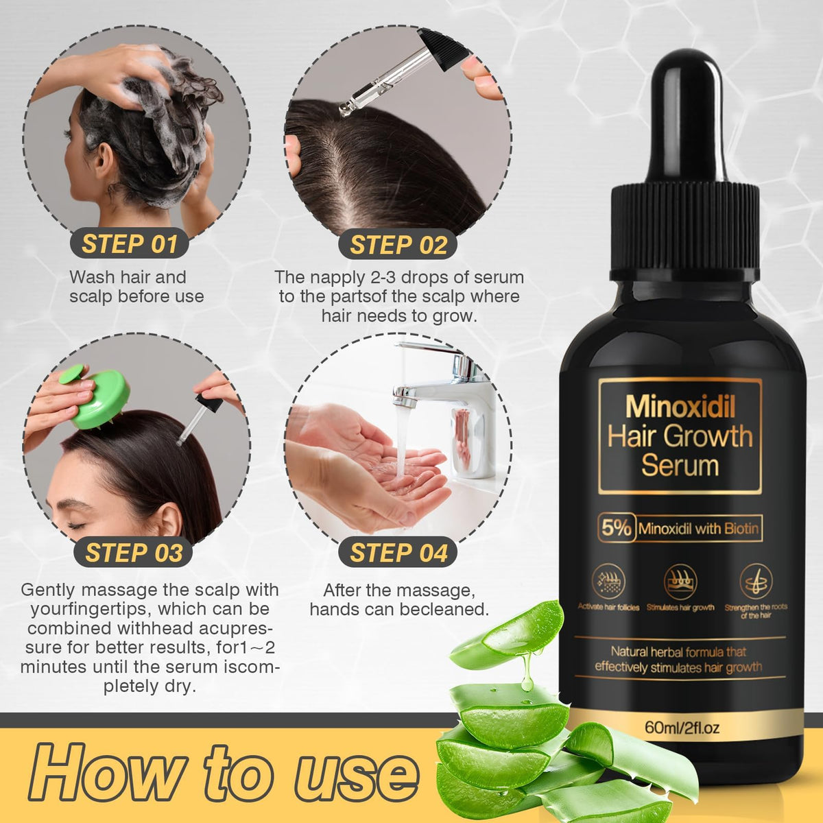 YKDILYHH Minoxidil Hair Growth Serum 5% packaging details