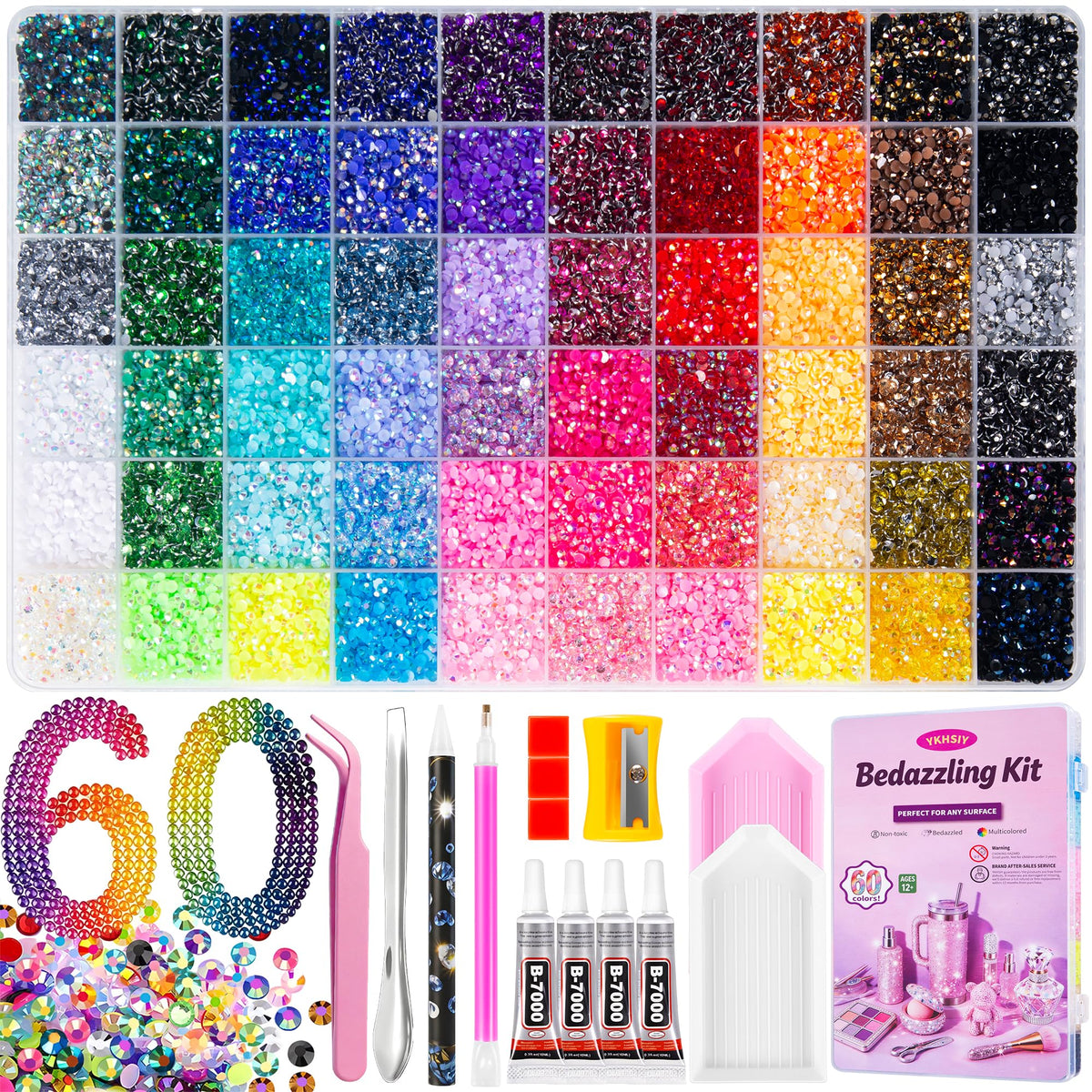 YKHSIY Bedazzling Kit front view with 48000 rhinestones