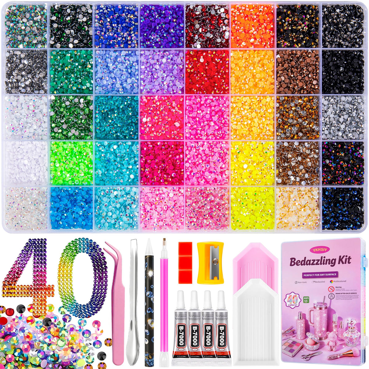 YKHSIY Bedazzling Kit with 40000Pcs rhinestones and tools