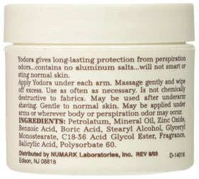 Yodora Deodorant Cream 2 oz tube side view showing product texture
