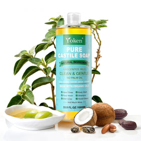 Yoken Castile Soap bottle with natural background