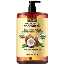 Yoken Fractionated Coconut Oil 16oz bottle front view