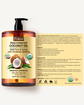 Yoken Fractionated Coconut Oil 16oz with essential oils