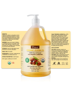 Yoken Jojoba Oil 128oz with a massage setup